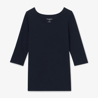 Soyoung T-Shirt - Ribbed Pima Cotton :: Galaxy Blue