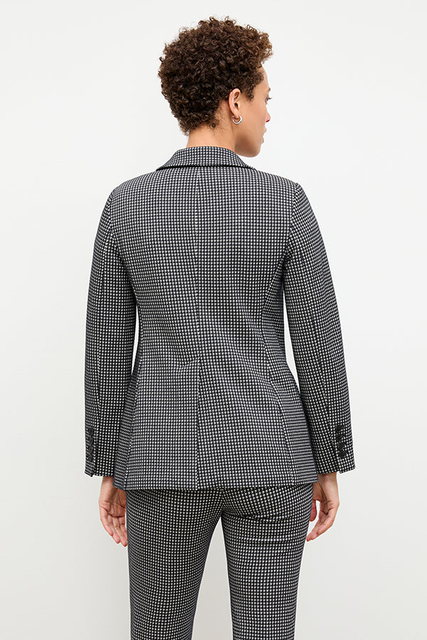 Yiyan Blazer - Stretch Houndstooth :: Black/White