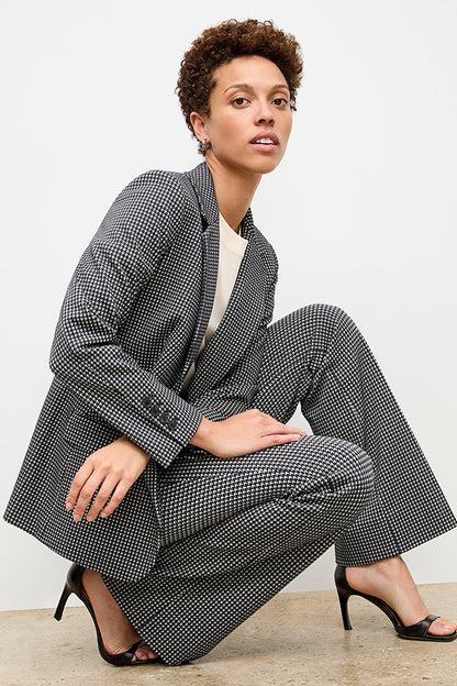 Yiyan Blazer - Stretch Houndstooth :: Black/White