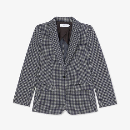 Yiyan Blazer - Stretch Houndstooth :: Black/White