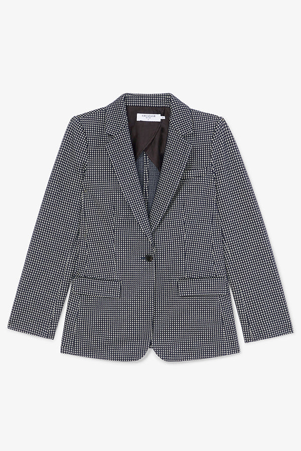 Yiyan Blazer - Stretch Houndstooth :: Black/White