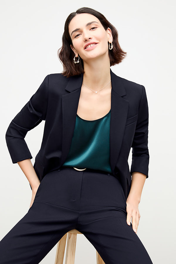 Yasmine Blazer - Wool Twill :: Dark Navy