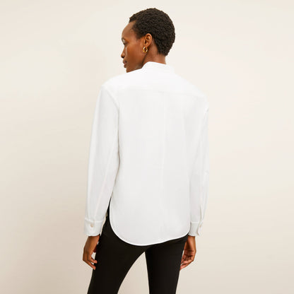 Tonya Top - Knit Poplin :: White