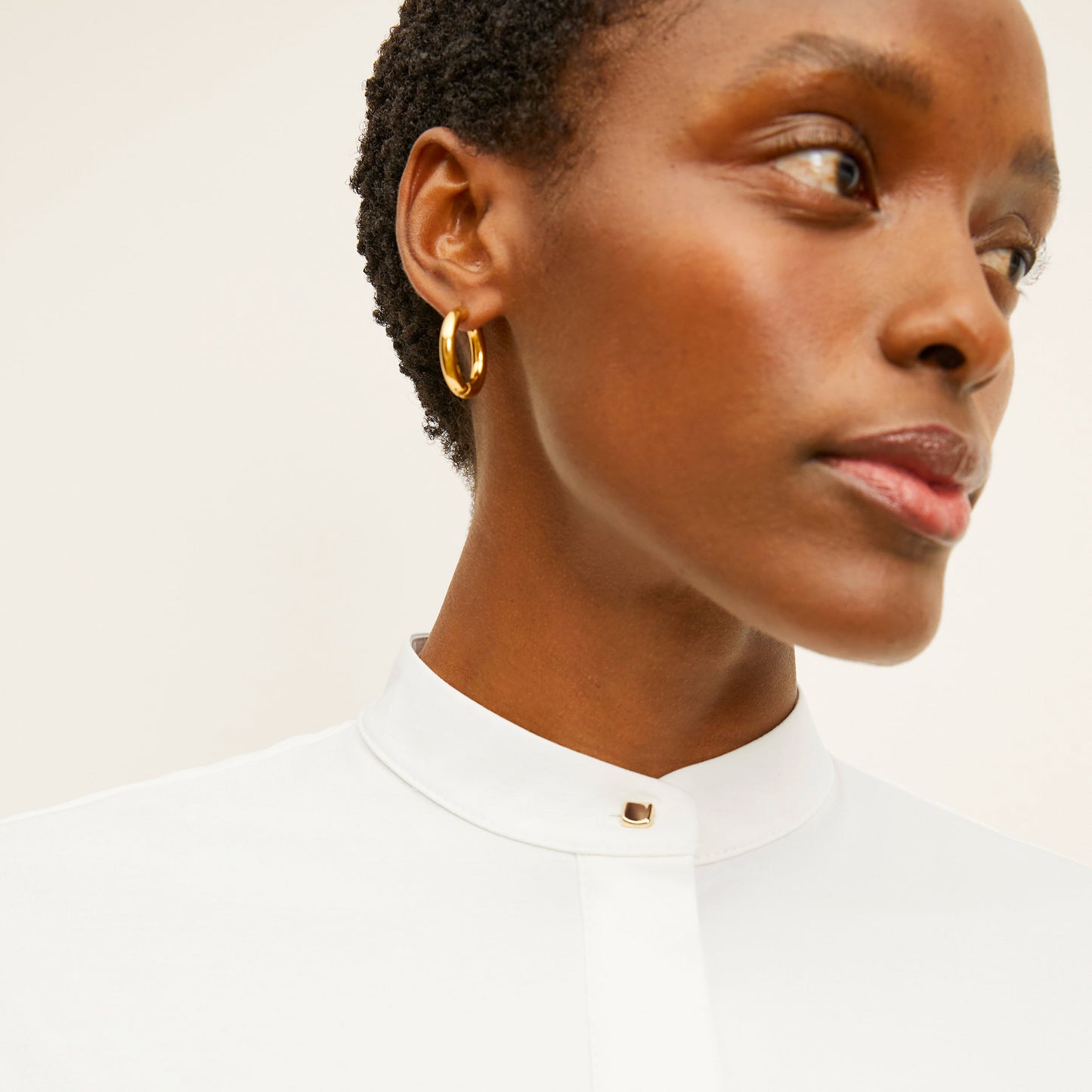 Tonya Top - Knit Poplin :: White