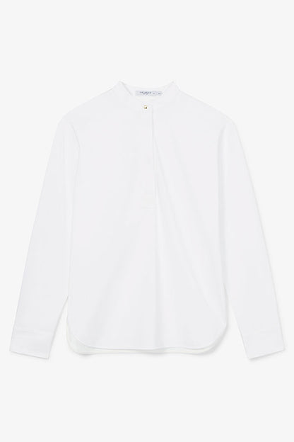 Tonya Top - Knit Poplin :: White