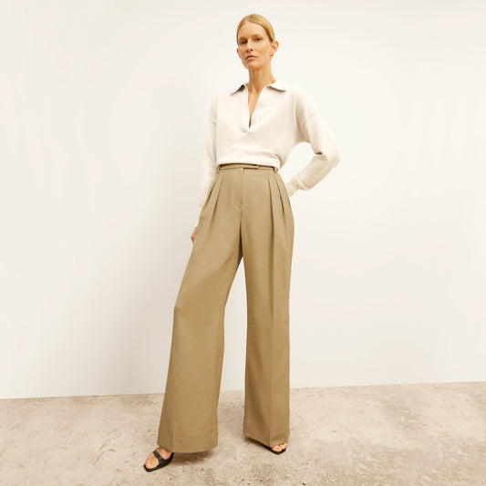 Bia Pleated Trouser - Air Twill :: Macaroon
