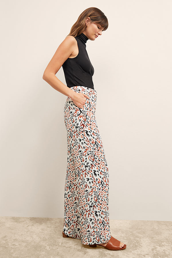 Tinsley Wide-Leg Trouser - Pebble Crepe :: Leopard Sketch