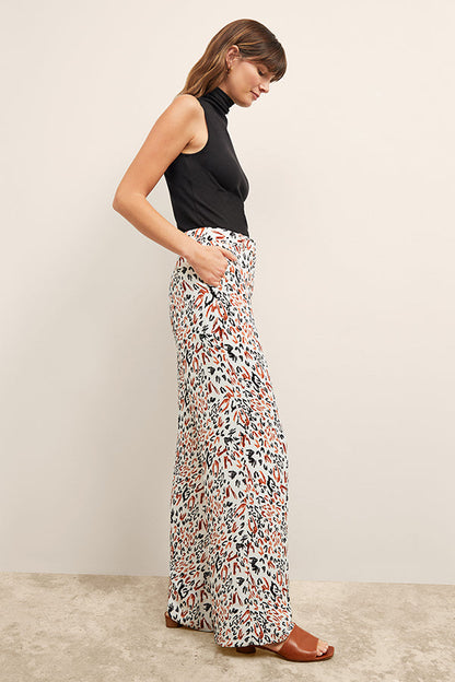 Tinsley Wide-Leg Trouser - Pebble Crepe :: Leopard Sketch
