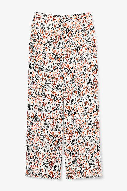 Tinsley Wide-Leg Trouser - Pebble Crepe :: Leopard Sketch