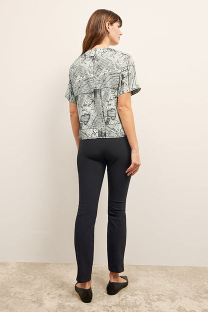Annika Tee - Washable Silk :: Borough Print