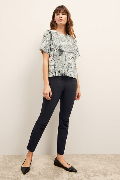Annika Tee - Washable Silk :: Borough Print