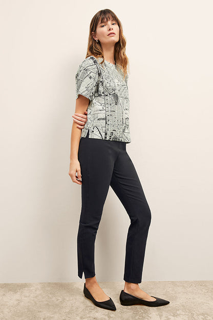 Annika Tee - Washable Silk :: Borough Print