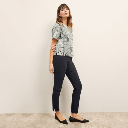Annika Tee - Washable Silk :: Borough Print