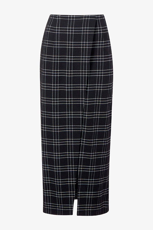 Amara Skirt - Knit Suiting :: Plaid