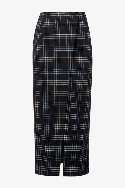 Amara Skirt - Knit Suiting :: Plaid