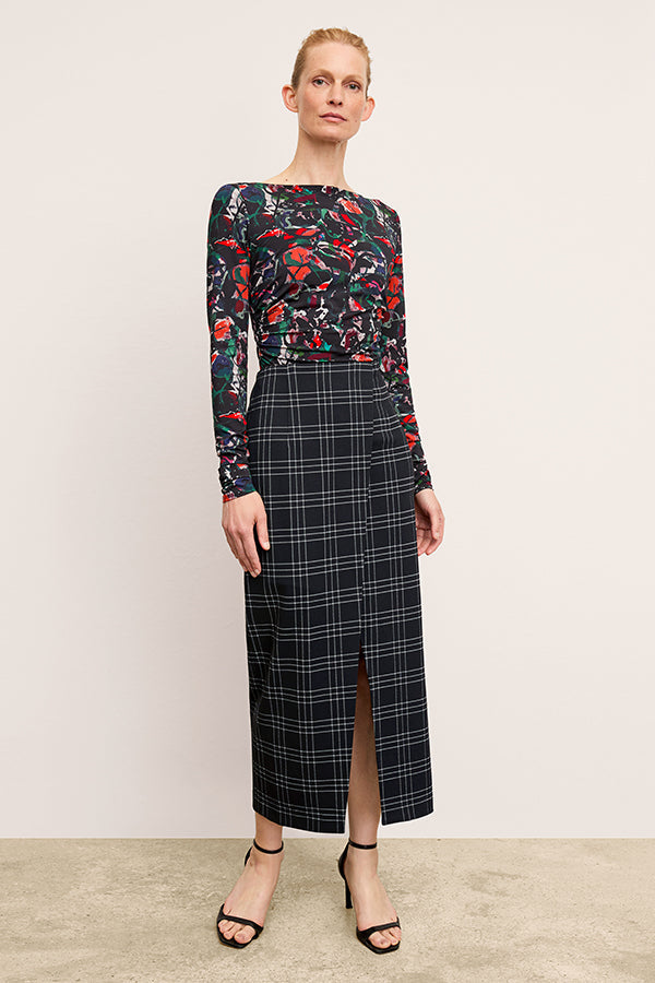 Amara Skirt - Knit Suiting :: Plaid