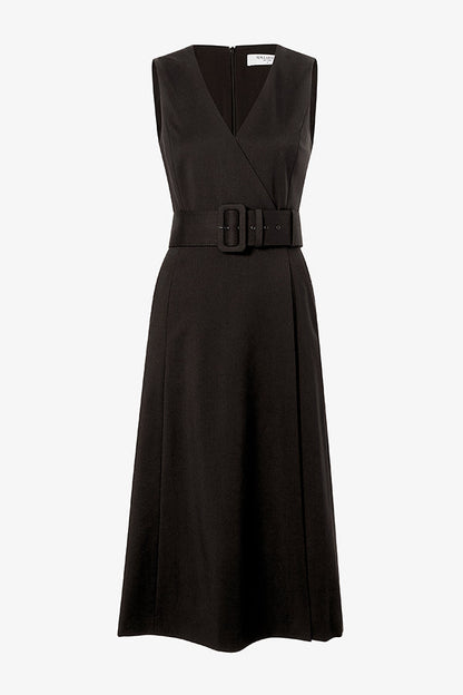 Angel Elegant Dress - Washable Wool Twill :: Black