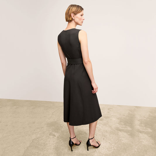 Angel Elegant Dress - Washable Wool Twill :: Black
