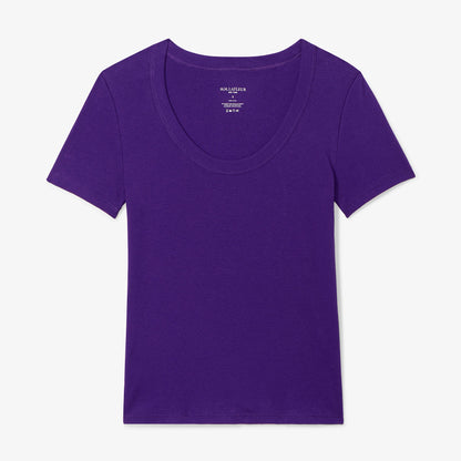 Avi Scoopneck T-Shirt - Organic Ribbed Pima Cotton :: Ube