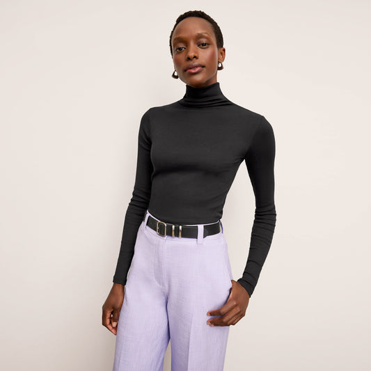 Axam Layering Turtleneck - Ribbed Pima Cotton :: Black