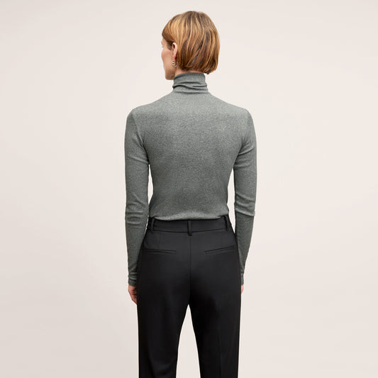 Axam Layering Turtleneck - Organic Ribbed Pima Cotton :: Charcoal