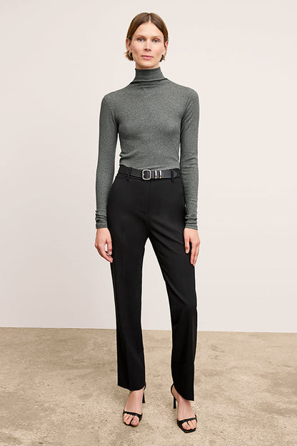 Axam Layering Turtleneck - Organic Ribbed Pima Cotton :: Charcoal