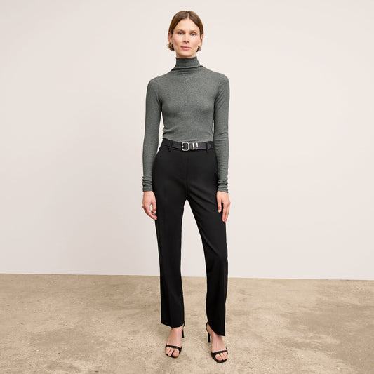 Axam Layering Turtleneck - Organic Ribbed Pima Cotton :: Charcoal
