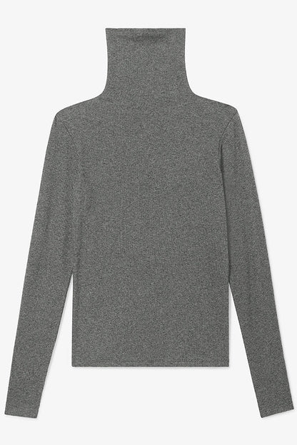 Axam Layering Turtleneck - Organic Ribbed Pima Cotton :: Charcoal