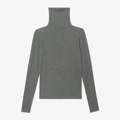 Axam Layering Turtleneck - Organic Ribbed Pima Cotton :: Charcoal