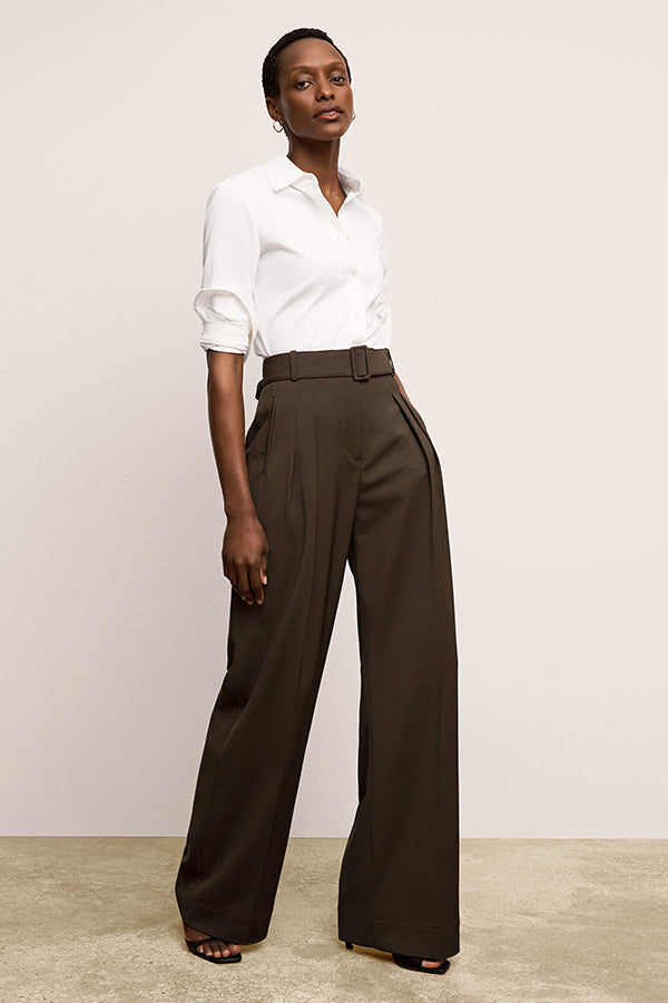 Bia Pleated Trouser - Air Twill :: Date
