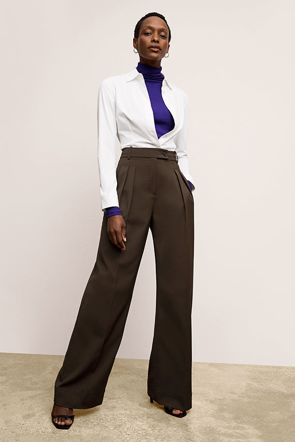 Bia Pleated Trouser - Air Twill :: Date