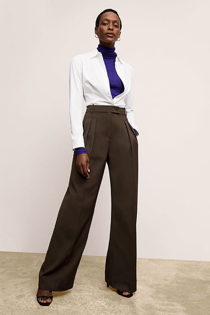 Bia Pleated Trouser - Air Twill :: Date
