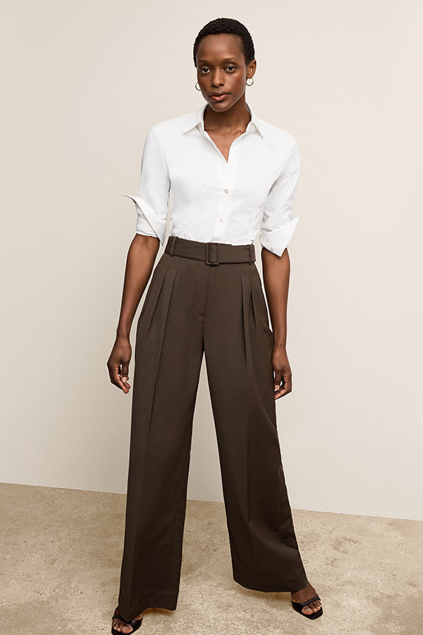 Bia Pleated Trouser - Air Twill :: Date