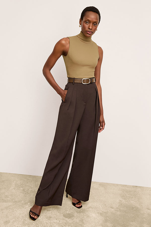 Bia Pleated Trouser - Air Twill :: Date