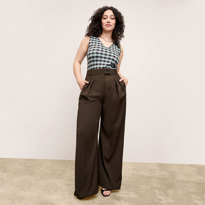 Bia Pleated Trouser - Air Twill :: Date