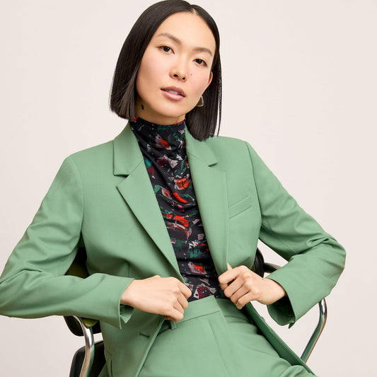 Yiyan Classic Blazer - Wool Twill :: Parisian Green
