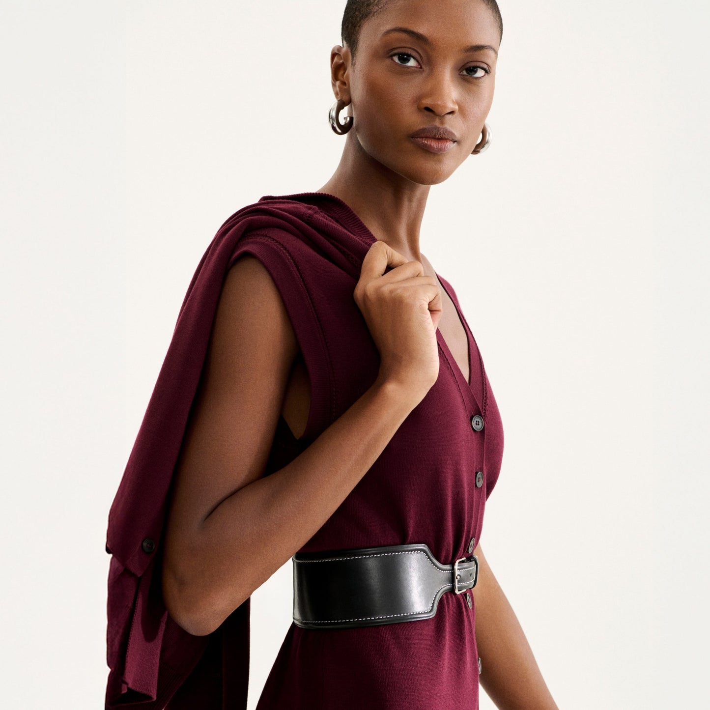 Wide Stitched Belt :: Black