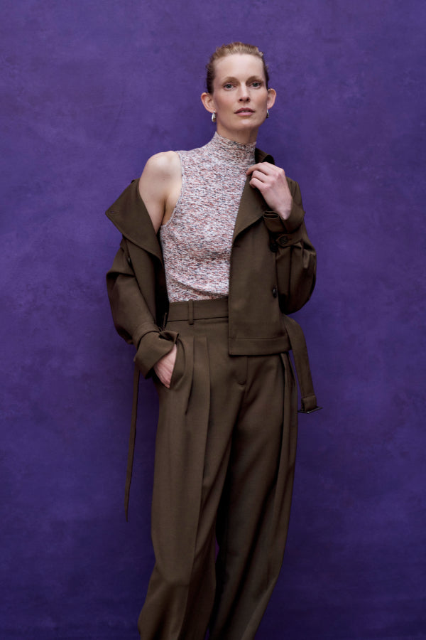 Bia Pleated Trouser - Air Twill :: Date