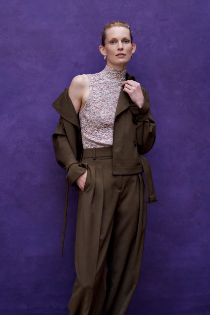Bia Pleated Trouser - Air Twill :: Date