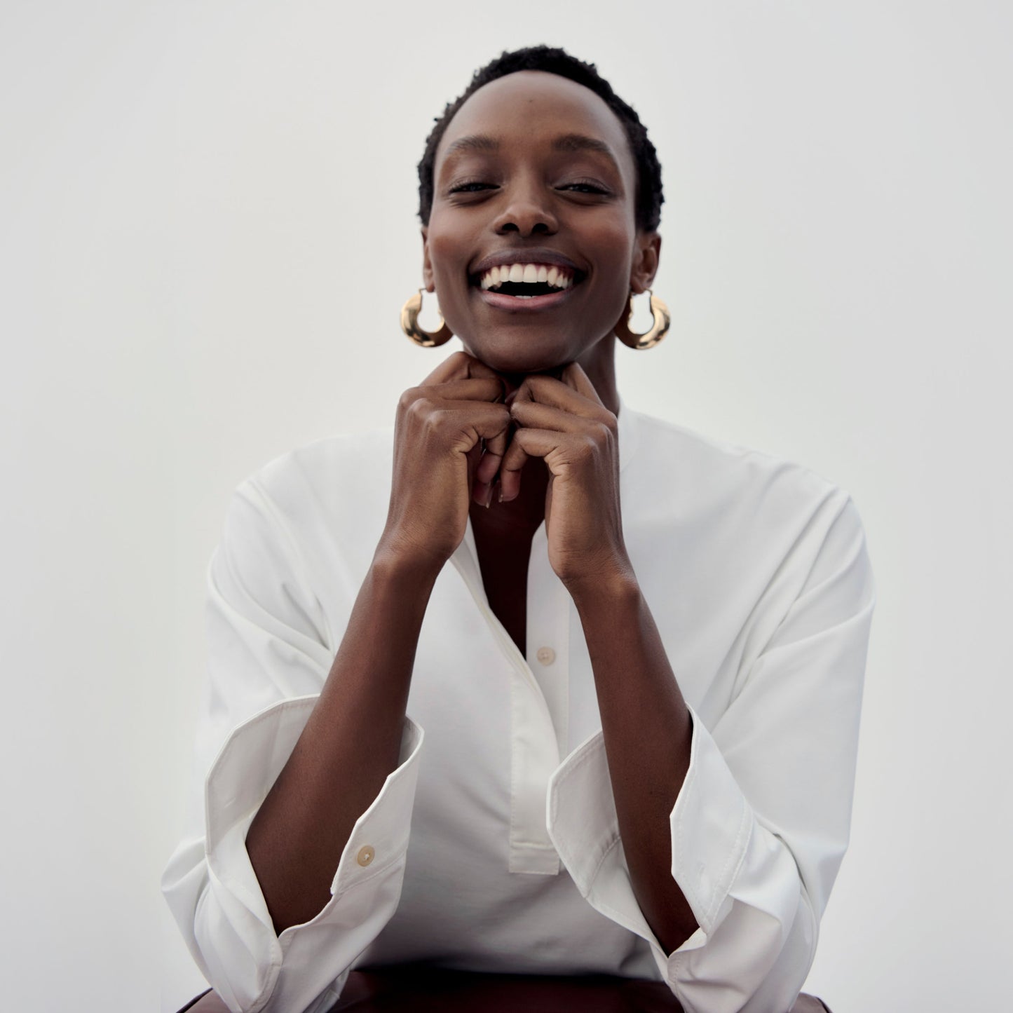 Tonya Top - Knit Poplin :: White